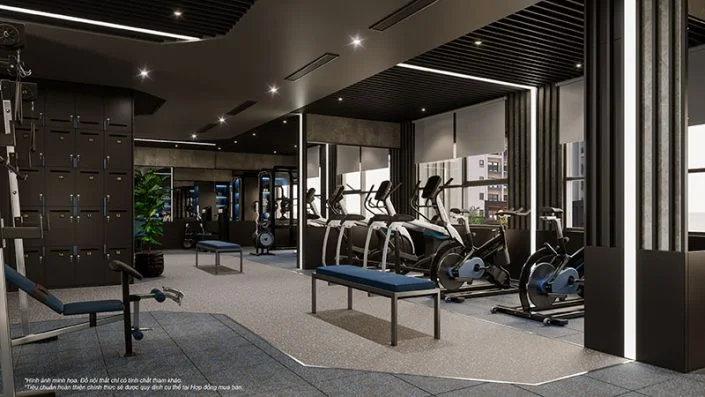 Phòng tập gym hiện đại tại tòa LD3 The London